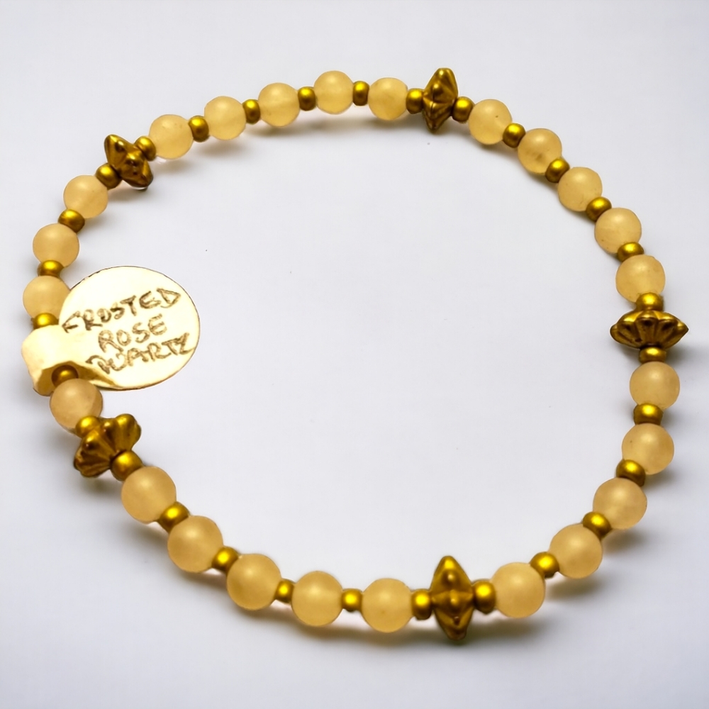 Wisconsin Monarch's Rose Quartz Bracelet.